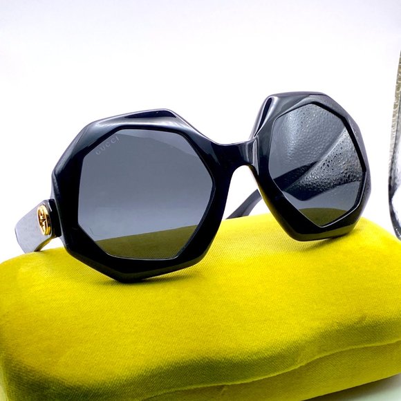 Gucci Black Octagonal Oversized Sunglasses main image 12
